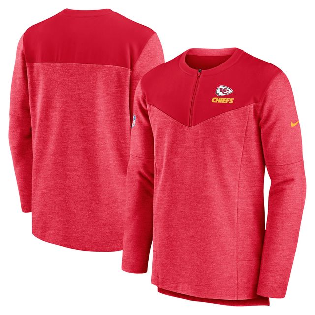 Haut pour homme Nike Kansas City Chiefs Sideline Lockup Performance - Rouge à fermeture glissière d'un quart