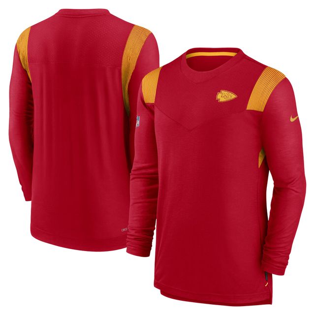 T-shirt à manches longues pour homme Nike Kansas City Chiefs Sideline Performance rouge