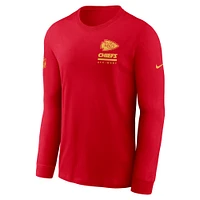 Men's Nike Red Kansas City Chiefs Sideline Performance Long Sleeve T-Shirt
