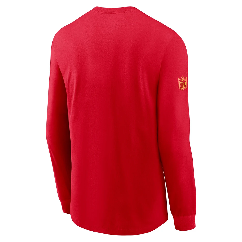 Men's Nike Red Kansas City Chiefs Sideline Performance Long Sleeve T-Shirt