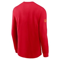 Men's Nike Red Kansas City Chiefs Sideline Performance Long Sleeve T-Shirt