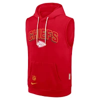 Sweat à capuche sans manches Nike rouge Kansas City Chiefs Sideline Performance pour homme