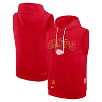 Sweat à capuche sans manches Nike rouge Kansas City Chiefs Sideline Performance pour homme