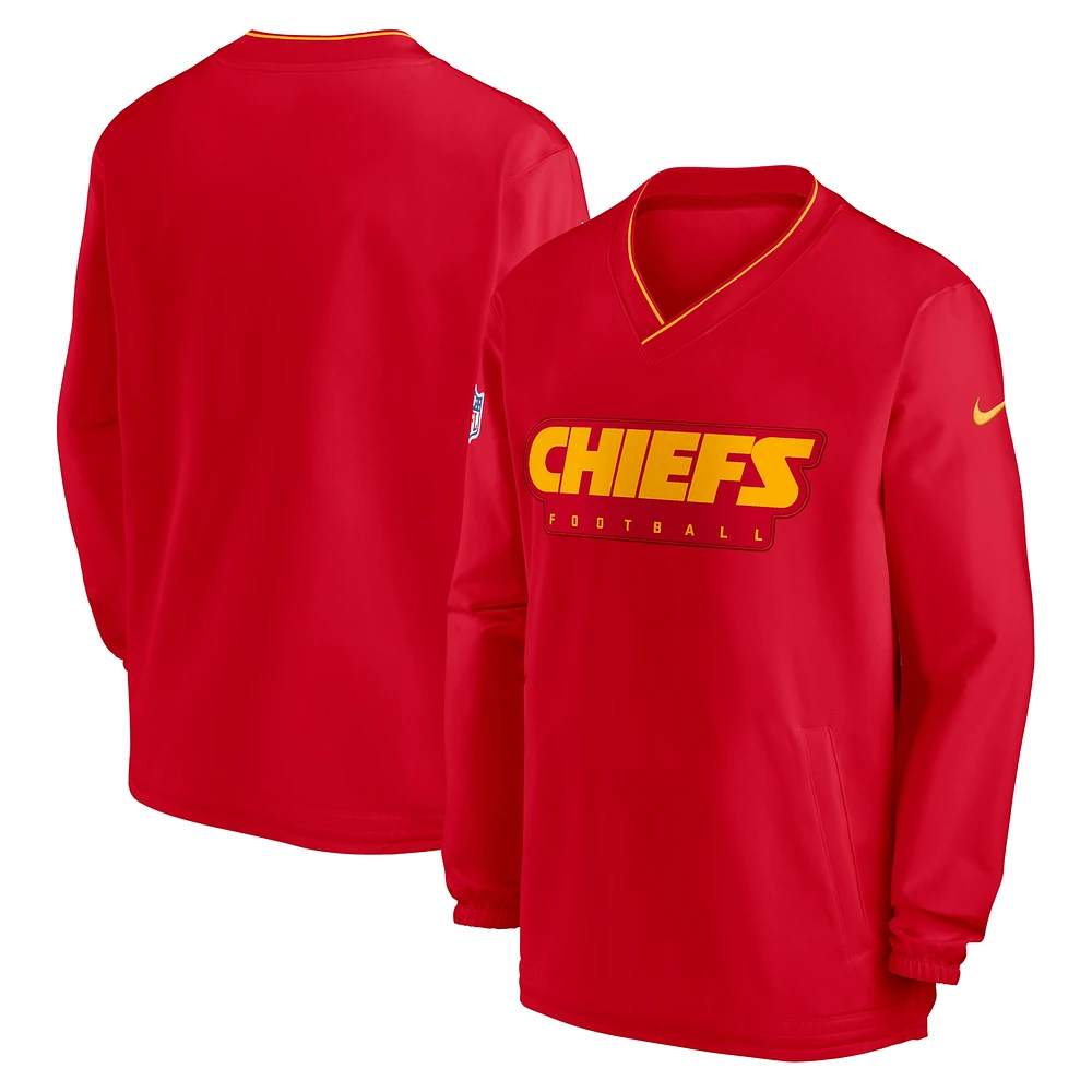 Chemise coupe-vent Nike rouge Kansas City Chiefs Sideline pour hommes