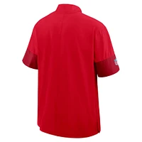 Men's Nike Red Kansas City Chiefs Sideline Short Sleeve Quarter-Zip Performance Coach Jacket