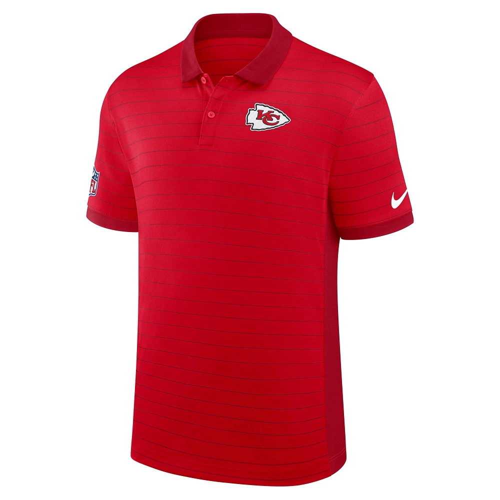 Men's Nike Red Kansas City Chiefs Sideline Victory Stripe Performance Polo