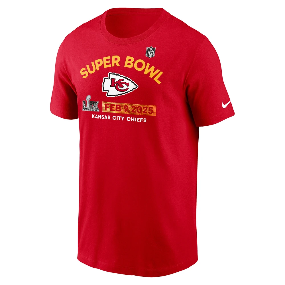 Men's Nike  Red Kansas City Chiefs Super Bowl LIX Team Logo T-Shirt