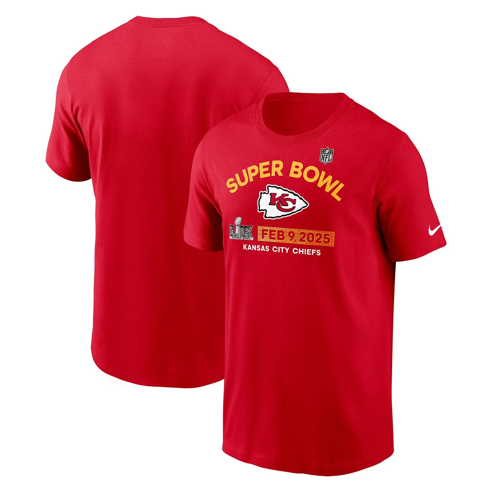 Men's Nike  Red Kansas City Chiefs Super Bowl LIX Team Logo T-Shirt