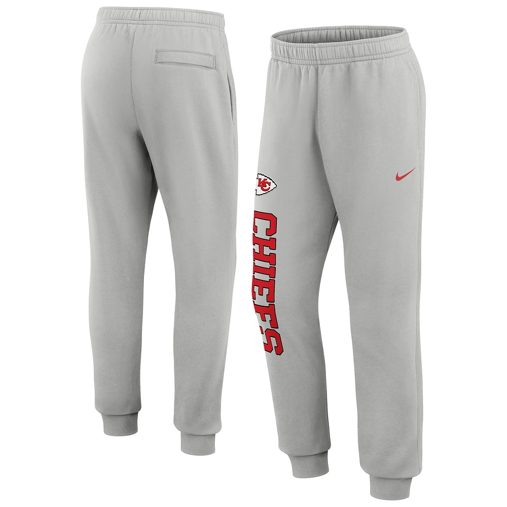 Men's Nike Silver Kansas City Chiefs Rewind Club Fleece Joggers