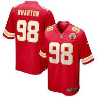 Maillot de match Nike Tershawn Wharton pour hommes, rouge, Kansas City Chiefs