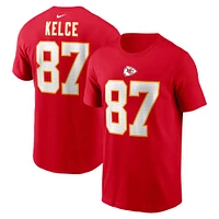 T-shirt Nike Travis Kelce rouge avec nom et numéro de joueur des Chiefs Kansas City pour hommes