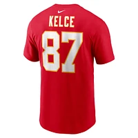 T-shirt Nike Travis Kelce rouge avec nom et numéro de joueur des Chiefs Kansas City pour hommes