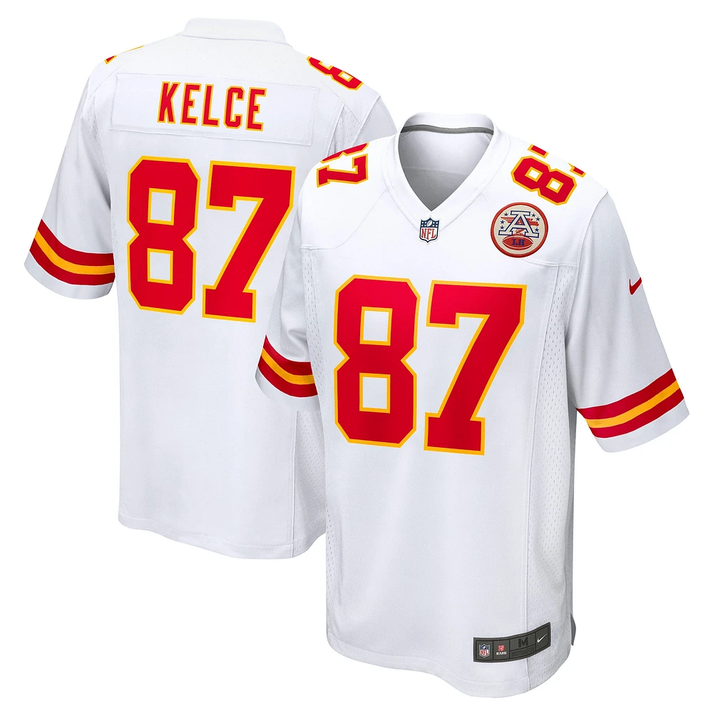 Maillot de match joueur Nike Travis Kelce pour hommes, blanc, Kansas City Chiefs