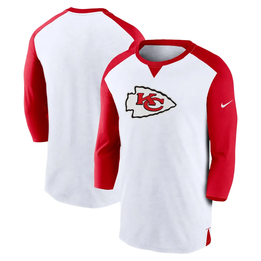 T-shirt à manches 3/4 Nike Kansas City Chiefs Rewind pour homme - Blanc/rouge