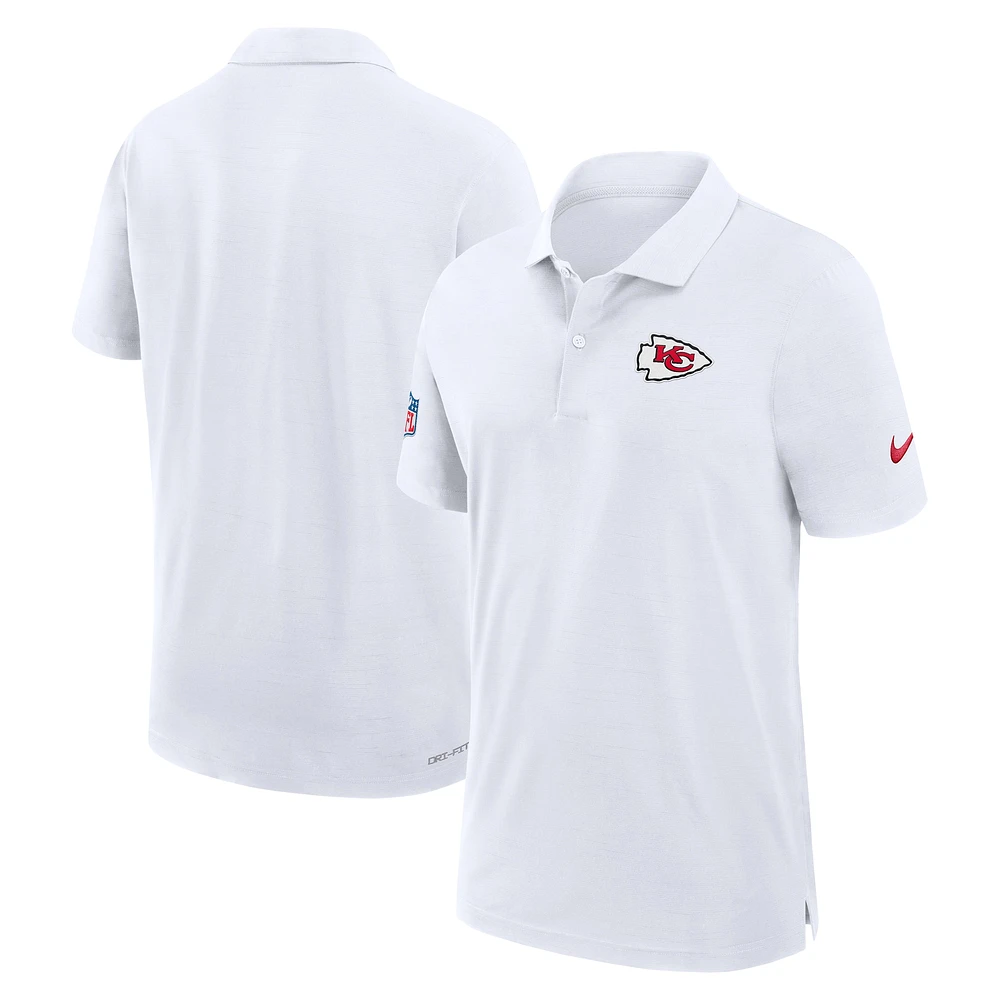 Polo Nike Sideline Performance blanc Kansas City Chiefs 2024/25 pour homme