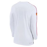 Men's Nike White Kansas City Chiefs Sideline Coach UV Performance Long Sleeve T-Shirt