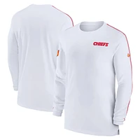 Men's Nike White Kansas City Chiefs Sideline Coach UV Performance Long Sleeve T-Shirt