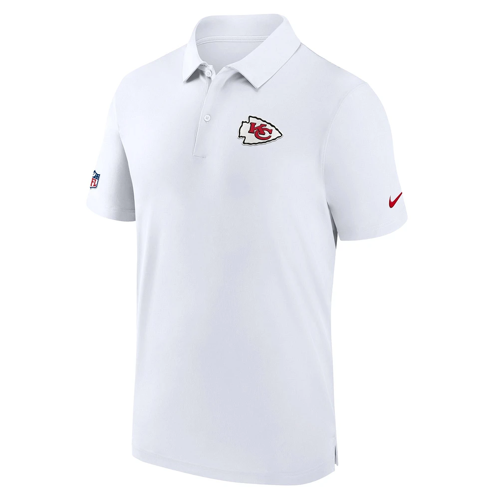 Men's Nike White Kansas City Chiefs Sideline Coaches Performance Polo