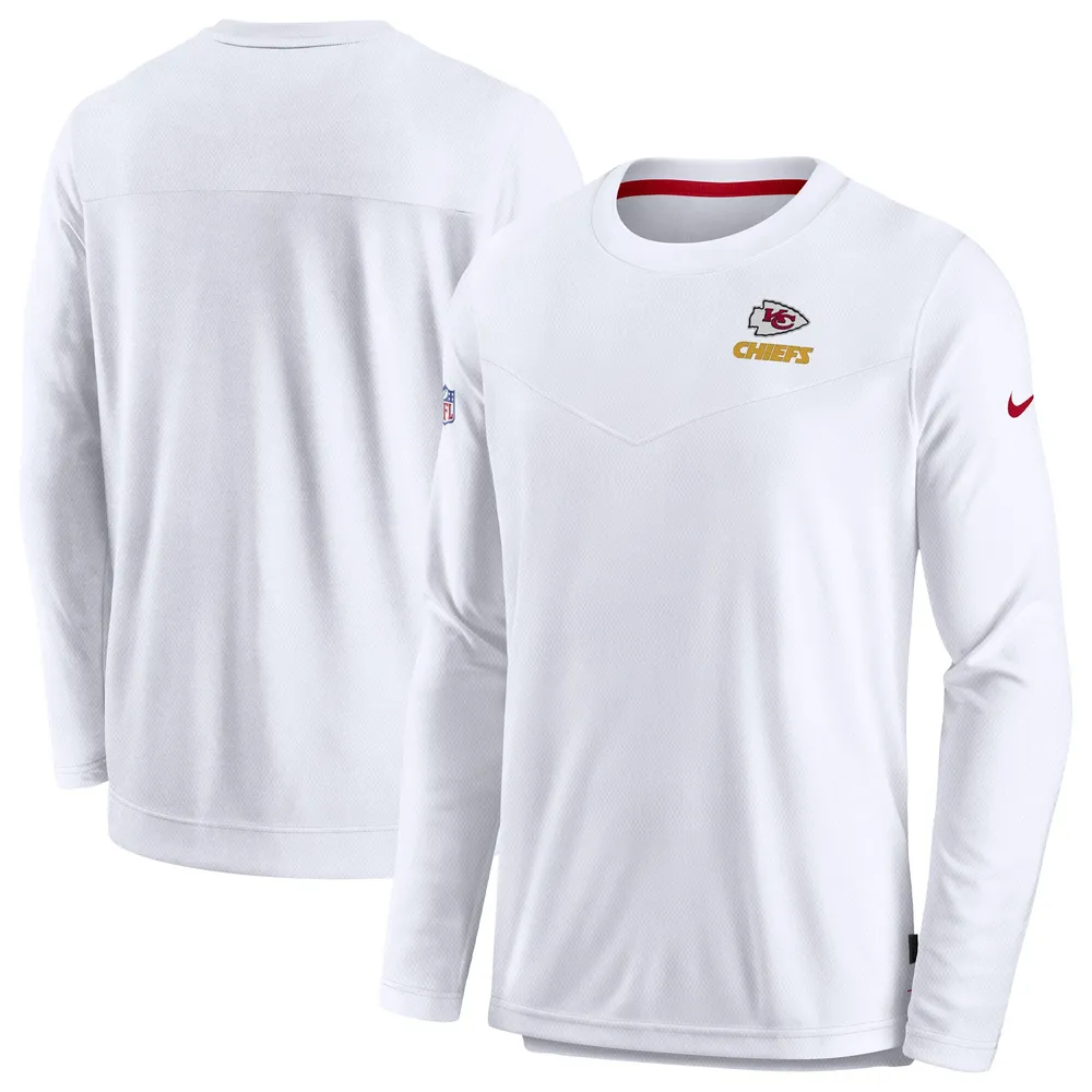 Men's Nike White Kansas City Chiefs Sideline Lockup Performance Long Sleeve  T-Shirt