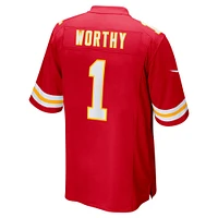 Men's Nike Xavier Worthy Red Kansas City Chiefs Super Bowl LIX Game Jersey