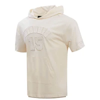 Patrick Mahomes Oatmeal Kansas City Chiefs Player Name & Number Neutre Sweat à capuche manches courtes pour homme