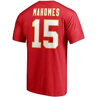 T-shirt rouge pour homme Patrick Mahomes avec nom et numéro du joueur des Kansas City Chiefs