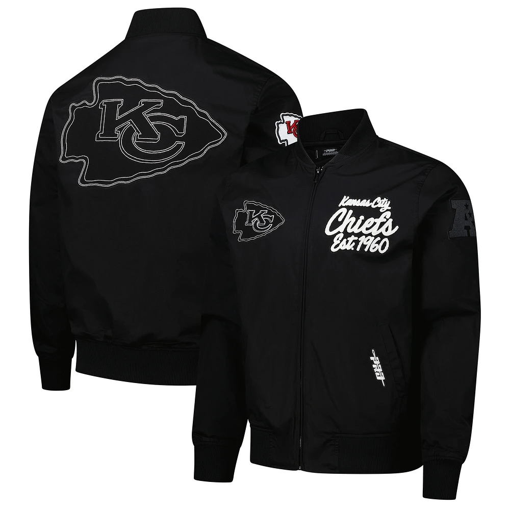 Men's Pro Standard Black Kansas City Chiefs Paint The Twill Full-Zip Jacket