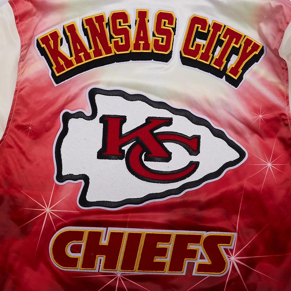 Men's Pro Standard Cream Kansas City Chiefs Sublimated Satin Full-Snap Jacket