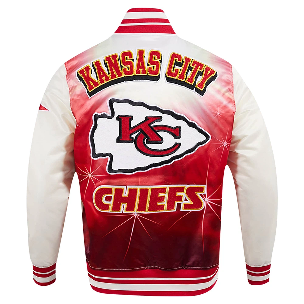 Men's Pro Standard Cream Kansas City Chiefs Sublimated Satin Full-Snap Jacket