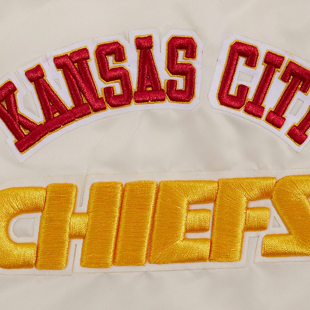 Men's Pro Standard Cream Kansas City Chiefs Sublimated Satin Full-Snap Jacket