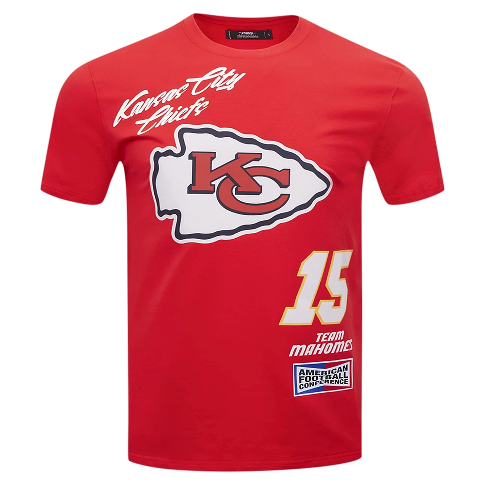 T-shirt rouge Pro Standard Patrick Mahomes pour hommes des Chiefs de Kansas City Fast Lane avec nom et numéro joueur