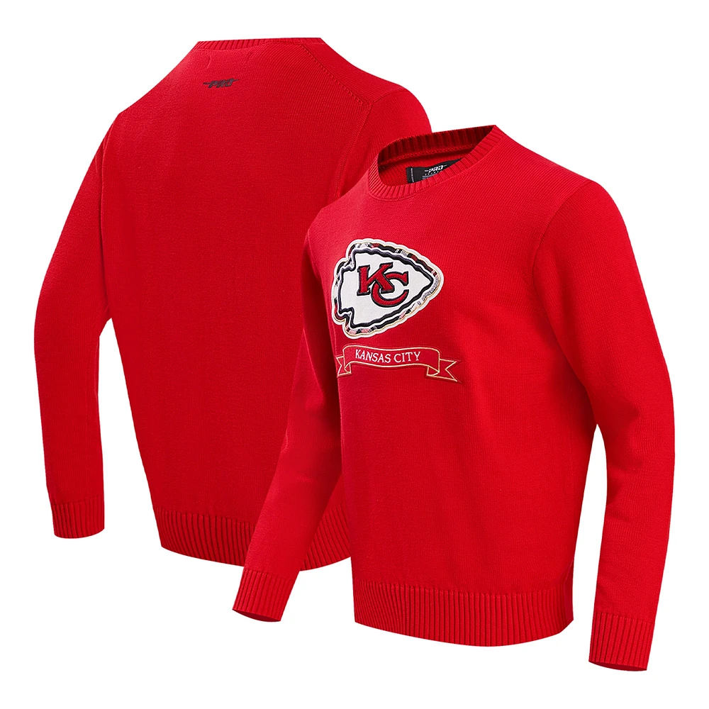 Chandail en tricot de préparation des Chiefs Kansas City Pro Standard rouge pour hommes