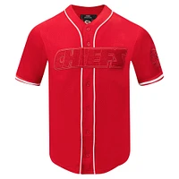 Chemise boutonnée en maille triple ton sur Pro Standard Red Kansas City Chiefs pour hommes