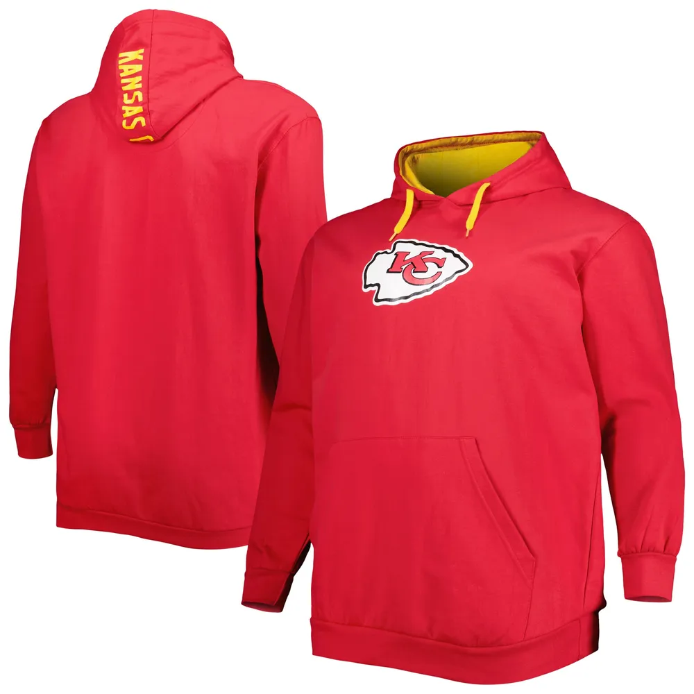 Kansas City Chiefs Mens Red Logo Big and Tall Hooded Sweatshirt