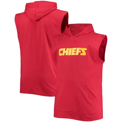 Kansas City Chiefs Big & Tall Muscle Sleeveless Pullover Hoodie - Red