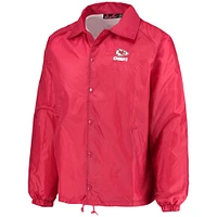 Men's Red Kansas City Chiefs Coaches Classic Raglan Full-Snap Windbreaker Jacket