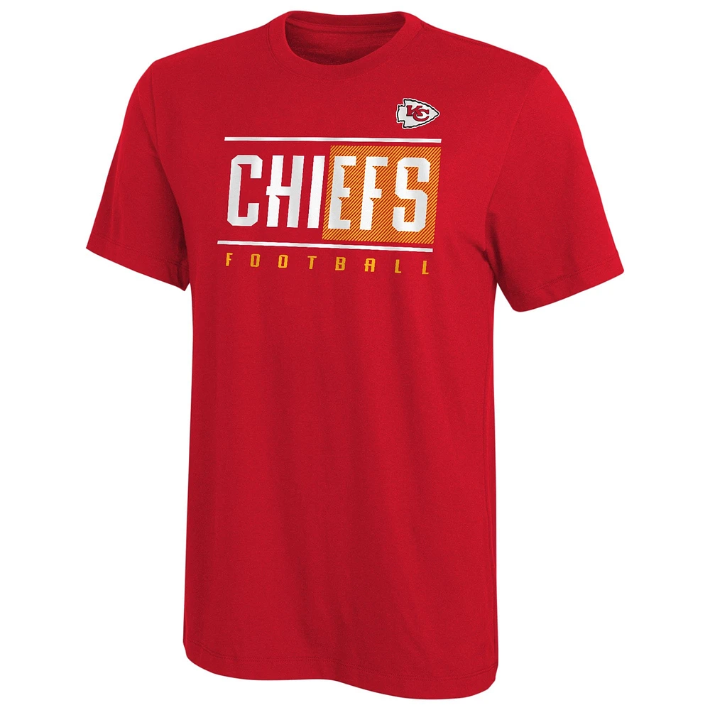 T-shirt rouge pour homme avec logo des Chiefs de Kansas City