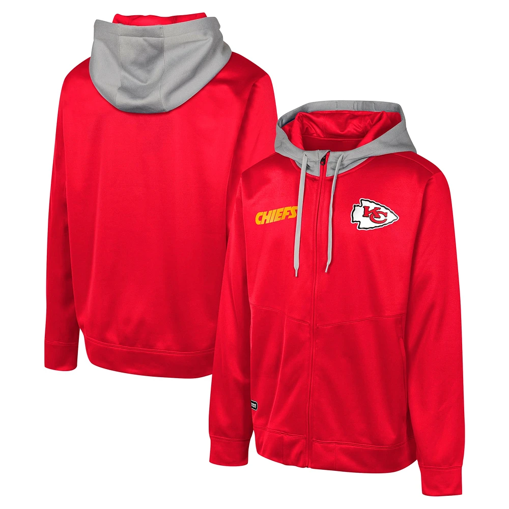 Veste à capuche entièrement zippée pour hommes, Kansas City Chiefs Replay Fashion Graphic, rouge