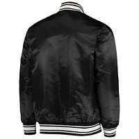 Men's Starter Black Kansas City Chiefs Locker Room Satin Varsity Full-Snap Jacket