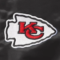 Men's Starter Black Kansas City Chiefs Locker Room Satin Varsity Full-Snap Jacket