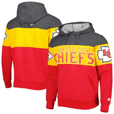 Kansas City Chiefs Starter Extreme Pullover Hoodie - Heather Charcoal/Red