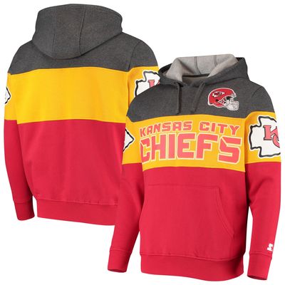 Men's Starter Gray/Red Tampa Bay Buccaneers Extreme Fireballer Throwback Pullover Hoodie