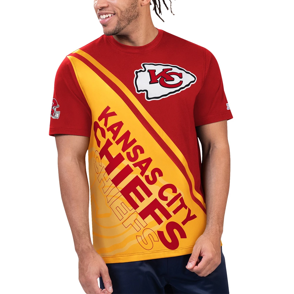 Men's Starter Red/Gold Kansas City Chiefs Finish Line T-Shirt