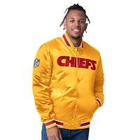 Men's Starter Red/Gold Kansas City Chiefs Satin Varsity Full-Snap Reversible Jacket