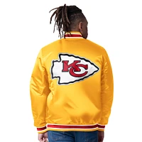 Men's Starter Red/Gold Kansas City Chiefs Satin Varsity Full-Snap Reversible Jacket