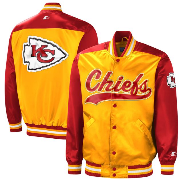 Kansas City Chiefs Starter Leader Varsity Satin Full-Snap Jacket