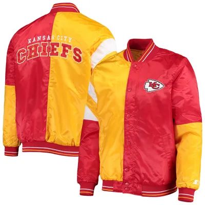 Kansas City Chiefs Starter Leader Varsity Satin Full-Snap Jacket - Red/Yellow