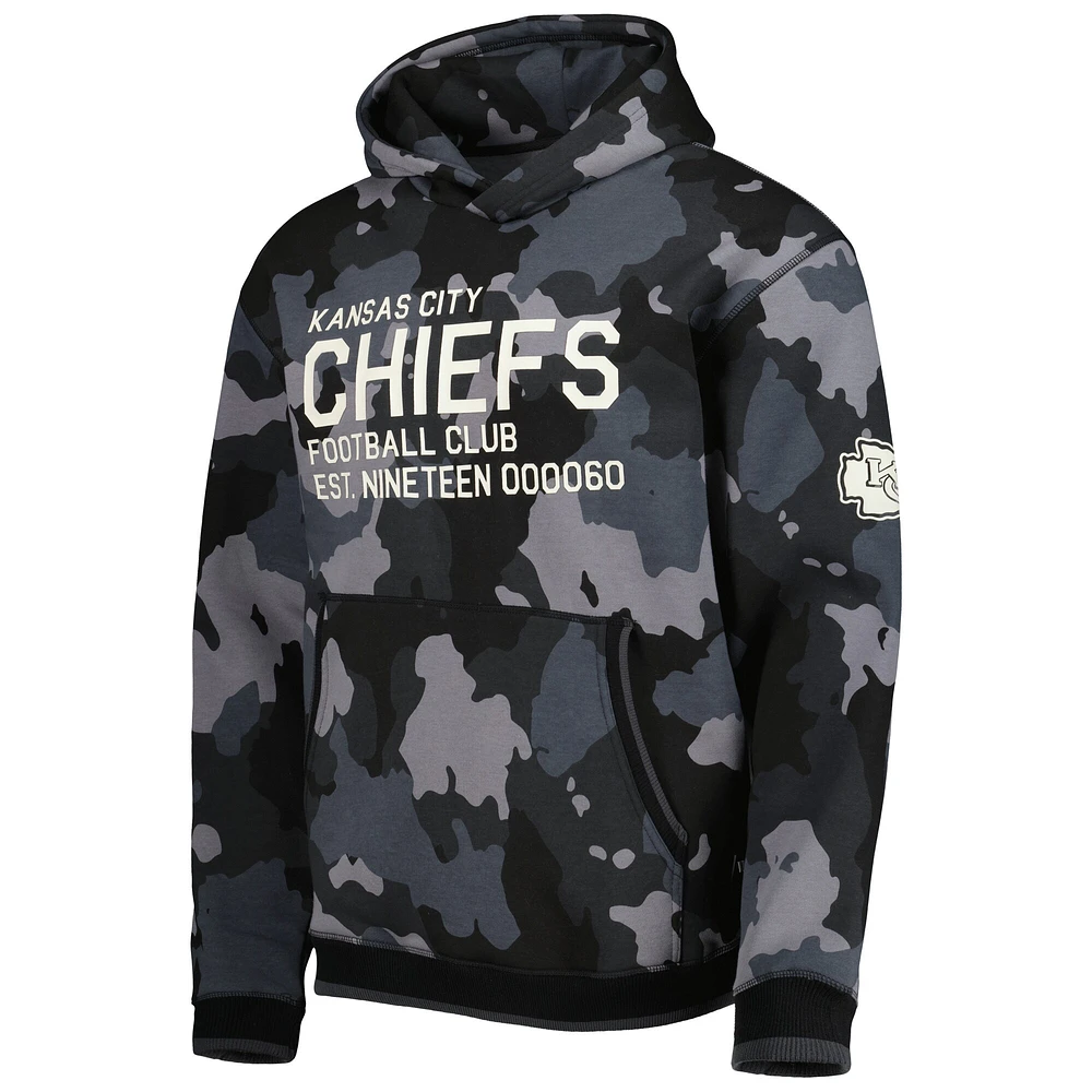 Men's The Wild Collective Black Kansas City Chiefs Camo Pullover Hoodie