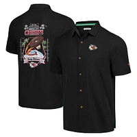 Men's Tommy Bahama Black Kansas City Chiefs Tidal Kickoff Camp Button-Up Shirt