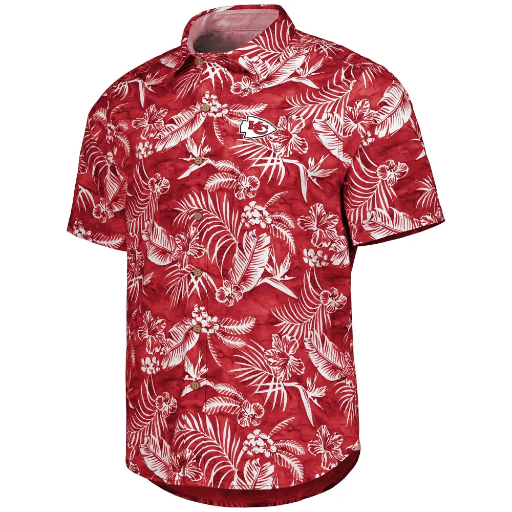 Tommy Bahama Men's Tommy Bahama Red Kansas City Chiefs Aqua Lush  Full-Button Shirt